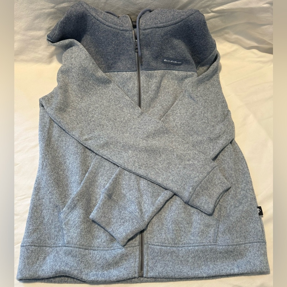 Quiksilver Men’s Fleece Pullover Hoodie Gray Size Large L Surf Skate Outdoor - Picture 7 of 8